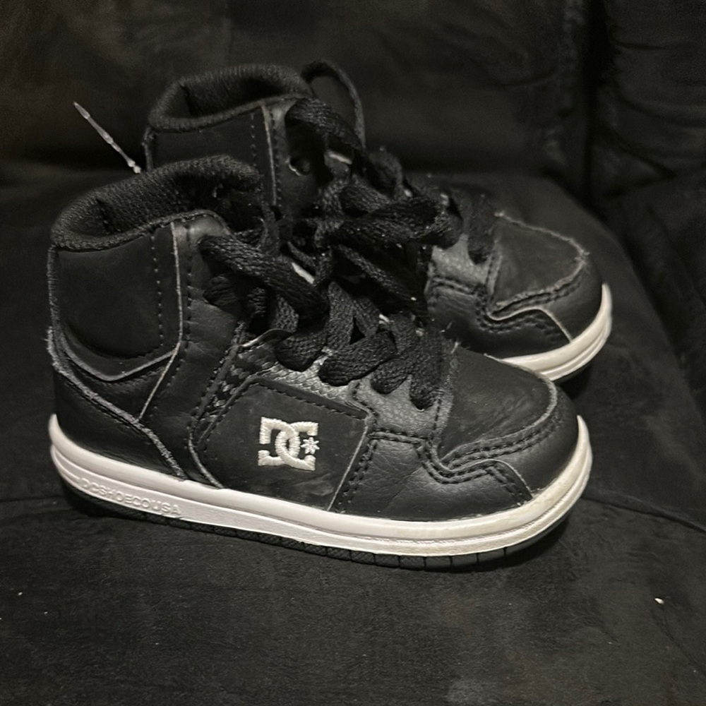 DC Kids Black and White High-Top Sneakers
